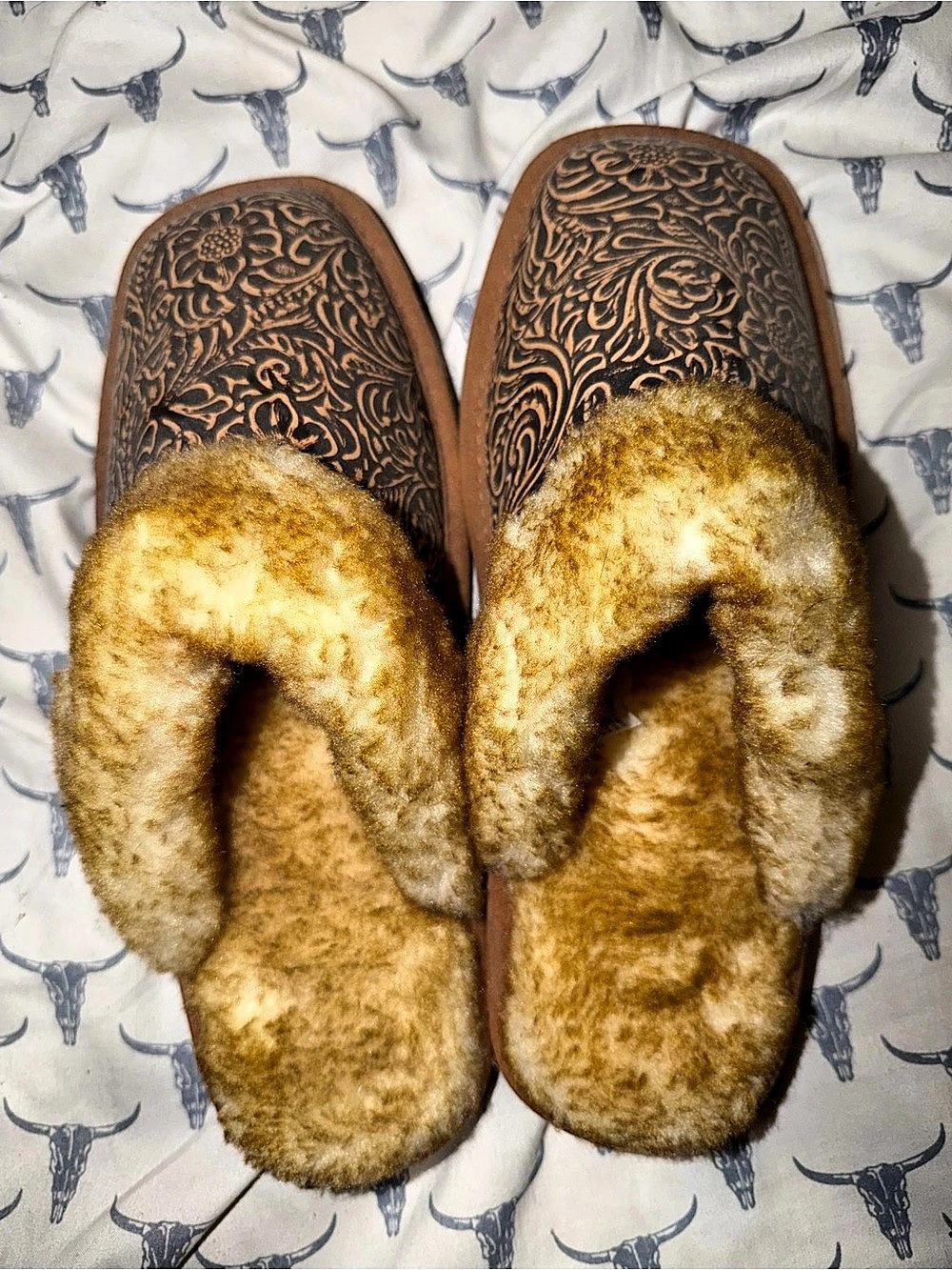 Ariat Jackie Square Toe Embossed Slide Slipper Brown US 11